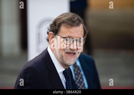 23. Juli 2022, Sevilla, Andalusien, Spanien: Der ehemalige Präsident Spaniens, MARIANO RAJOY, während der Einweihung von Juanma Moreno (PP) als Präsident der Junta de Andalucia im San Telmo Palast in Sevilla (Foto: © Angel Garcia/ZUMA Press Wire) Stockfoto