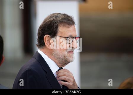 23. Juli 2022, Sevilla, Andalusien, Spanien: Der ehemalige Präsident Spaniens, MARIANO RAJOY, während der Einweihung von Juanma Moreno (PP) als Präsident der Junta de Andalucia im San Telmo Palast in Sevilla (Foto: © Angel Garcia/ZUMA Press Wire) Stockfoto
