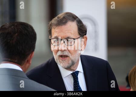 23. Juli 2022, Sevilla, Andalusien, Spanien: Der ehemalige Präsident Spaniens, MARIANO RAJOY, während der Einweihung von Juanma Moreno (PP) als Präsident der Junta de Andalucia im San Telmo Palast in Sevilla (Foto: © Angel Garcia/ZUMA Press Wire) Stockfoto