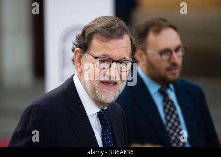 23. Juli 2022, Sevilla, Andalusien, Spanien: Der ehemalige Präsident Spaniens, MARIANO RAJOY, während der Einweihung von Juanma Moreno (PP) als Präsident der Junta de Andalucia im San Telmo Palast in Sevilla (Foto: © Angel Garcia/ZUMA Press Wire) Stockfoto
