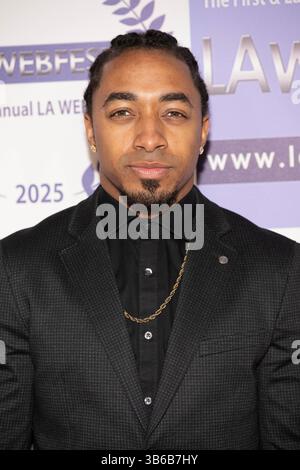 Schauspieler Meshach O'Brien nimmt am 2. Mai 2025 an der 16. LA Web Series Festival Award Zeremonie und Empfang (LA Webfest) im Barnsdall Gallery Theatre, Los Angeles, CA, Teil Stockfoto