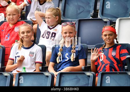 3. September 2022, Kansas City, KS, Vereinigte Staaten: KANSAS City, KS – 3. SEPTEMBER: Fans der Vereinigten Staaten während eines Spiels zwischen Nigeria und USWNT im Children's Mercy Park am 3. September 2022 in Kansas City, Kansas. (Kreditbild: © Bill Barrett/ISIPhotos via ZUMA Press Wire) Stockfoto