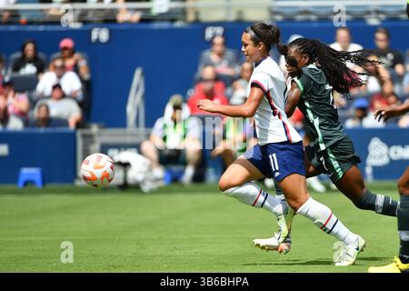 3. September 2022, Kansas City, KS, Vereinigte Staaten: KANSAS KANSAS City, KS – 3. SEPTEMBER: Sophia Smith #11 der Vereinigten Staaten mit dem Ball während eines Spiels zwischen Nigeria und USWNT im Children's Mercy Park am 3. September 2022 in Kansas City, Kansas. (Kreditbild: © Bill Barrett/ISIPhotos via ZUMA Press Wire) Stockfoto