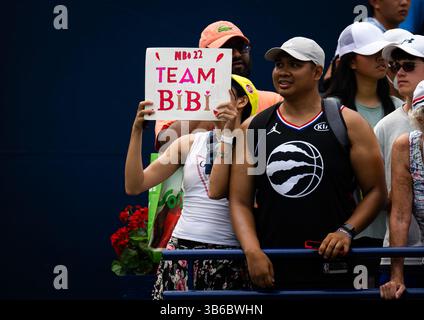 7. August 2022, TORONTO, KANADA: Fans von Bianca Andreescu während des Trainings vor dem WTA 1000-Tennisturnier der National Bank 2022 (Credit Image: © Rob Prange/AFP7 via ZUMA Press Wire) Stockfoto