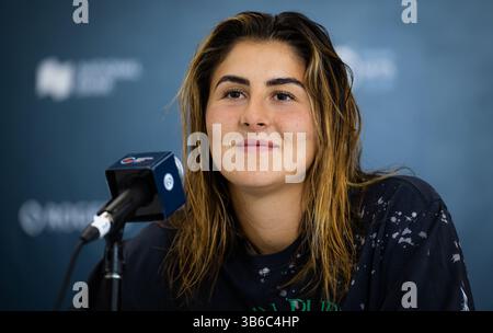 7. August 2022, TORONTO, KANADA: Bianca Andreescu aus Kanada spricht mit den Medien im Vorfeld des WTA 1000-Tennisturniers der National Bank 2022 (Credit Image: © Rob Prange/AFP7 via ZUMA Press Wire) Stockfoto