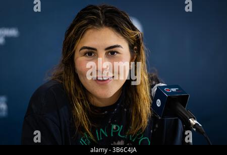 7. August 2022, TORONTO, KANADA: Bianca Andreescu aus Kanada spricht mit den Medien im Vorfeld des WTA 1000-Tennisturniers der National Bank 2022 (Credit Image: © Rob Prange/AFP7 via ZUMA Press Wire) Stockfoto