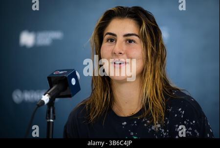 7. August 2022, TORONTO, KANADA: Bianca Andreescu aus Kanada spricht mit den Medien im Vorfeld des WTA 1000-Tennisturniers der National Bank 2022 (Credit Image: © Rob Prange/AFP7 via ZUMA Press Wire) Stockfoto