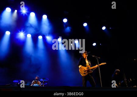 16. September 2023: Lugo, Galicien, Spanien. Sidonie, Indie-Rock- und Psychedelic-Rock-Gruppe aus Barcelona, während ihres Konzerts beim Caudal fest 2023. (Kreditbild: © Cristian Leyva/ZUMA Press Wire) Stockfoto