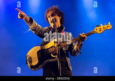 16. September 2023: Lugo, Galicien, Spanien. Sidonie, Indie-Rock- und Psychedelic-Rock-Gruppe aus Barcelona, während ihres Konzerts beim Caudal fest 2023. (Kreditbild: © Cristian Leyva/ZUMA Press Wire) Stockfoto