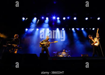16. September 2023: Lugo, Galicien, Spanien. Sidonie, Indie-Rock- und Psychedelic-Rock-Gruppe aus Barcelona, während ihres Konzerts beim Caudal fest 2023. (Kreditbild: © Cristian Leyva/ZUMA Press Wire) Stockfoto