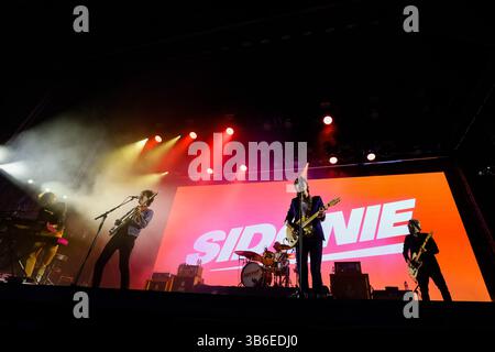16. September 2023: Lugo, Galicien, Spanien. Sidonie, Indie-Rock- und Psychedelic-Rock-Gruppe aus Barcelona, während ihres Konzerts beim Caudal fest 2023. (Kreditbild: © Cristian Leyva/ZUMA Press Wire) Stockfoto