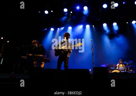 16. September 2023: Lugo, Galicien, Spanien. Sidonie, Indie-Rock- und Psychedelic-Rock-Gruppe aus Barcelona, während ihres Konzerts beim Caudal fest 2023. (Kreditbild: © Cristian Leyva/ZUMA Press Wire) Stockfoto