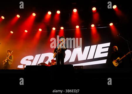 16. September 2023: Lugo, Galicien, Spanien. Sidonie, Indie-Rock- und Psychedelic-Rock-Gruppe aus Barcelona, während ihres Konzerts beim Caudal fest 2023. (Kreditbild: © Cristian Leyva/ZUMA Press Wire) Stockfoto