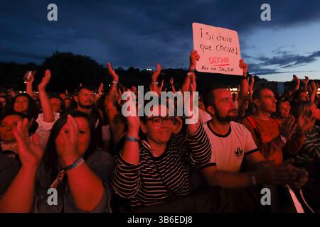 16. September 2023: Lugo, Galicien, Spanien. Sidonie, Indie-Rock- und Psychedelic-Rock-Gruppe aus Barcelona, während ihres Konzerts beim Caudal fest 2023. (Kreditbild: © Cristian Leyva/ZUMA Press Wire) Stockfoto