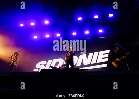 16. September 2023: Lugo, Galicien, Spanien. Sidonie, Indie-Rock- und Psychedelic-Rock-Gruppe aus Barcelona, während ihres Konzerts beim Caudal fest 2023. (Kreditbild: © Cristian Leyva/ZUMA Press Wire) Stockfoto