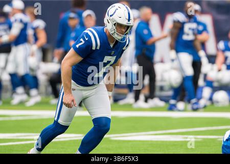 17. September 2023: Matt Gay (7) der Indianapolis Colts platzierte bei einem Spiel zwischen den Indianapolis Colts und den Houston Texans in Houston, Texas. ..Trask Smith/CSM (Foto: © Trask Smith/CSM via ZUMA Press Wire) Stockfoto