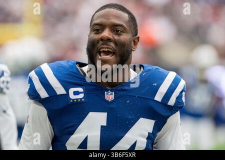 17. September 2023: Indianapolis Colts Linebacker Zaire Franklin (44) während eines Spiels zwischen den Indianapolis Colts und den Houston Texans in Houston, Texas. ..Trask Smith/CSM (Foto: © Trask Smith/CSM via ZUMA Press Wire) Stockfoto