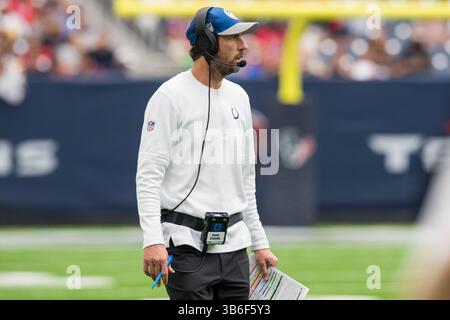 17. September 2023: Shane Steichen, Cheftrainer der Indianapolis Colts, während eines Spiels zwischen den Indianapolis Colts und den Houston Texans in Houston, Texas. ..Trask Smith/CSM (Foto: © Trask Smith/CSM via ZUMA Press Wire) Stockfoto