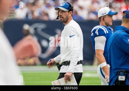 17. September 2023: Shane Steichen, Cheftrainer der Indianapolis Colts, während eines Spiels zwischen den Indianapolis Colts und den Houston Texans in Houston, Texas. ..Trask Smith/CSM (Foto: © Trask Smith/CSM via ZUMA Press Wire) Stockfoto