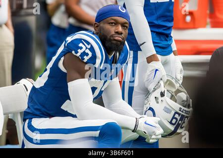17. September 2023: Indianapolis Colts Cornerback Dallis Flowers (33) während eines Spiels zwischen den Indianapolis Colts und den Houston Texans in Houston, Texas. ..Trask Smith/CSM (Foto: © Trask Smith/CSM via ZUMA Press Wire) Stockfoto