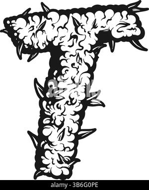 Cannabis Leaf gestylte T Letter Silhouette Design Vektorillustrationen für Ihre Arbeit Logo, Merchandise T-Shirt, Aufkleber und Label Designs, Poster, GREE Stock Vektor