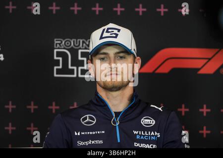 6. Mai 2022, Spielberg, Steiermark, Österreich: Logan Sargeant (USA) - Williams Racing - Williams FW46 - Mercedes während der Formel 1 Qatar Airways Austrian Grand Prix 2024, RedBull Ring, Spielberg, Österreich vom 27. Bis 30. Juni 2024 (Credit Image: © Alessio de Marco/ZUMA Press Wire) Stockfoto