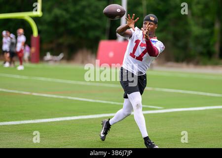 5. Juni 2024: Washington Commanders Wide Receiver Terry McLaurin (17) während des Washington Commanders OTA-Trainings im OrthoVirginia Training Center im Commanders Park in Ashburn, Virginia Reggie Hildred/CSM (Foto: © Reggie Hildred/CSM via ZUMA Press Wire) Stockfoto