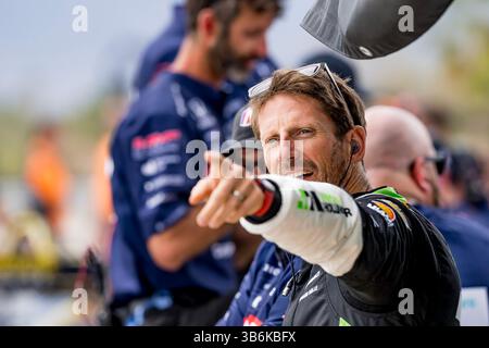 ROMAIN GROSJEAN (77) aus Genf, Schweiz, bereitet sich auf die erste Thermal Club $1 Million Challenge im Thermal Club in Thermal, CA. Vor (Bild: © Grindstone Media Group/Aspinc/Wa/CSM via ZUMA Press Wire) Stockfoto