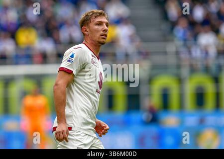April 2024, Milano, null, Italien: Milano, Italien. April 2024. Matteo Lovato (6) aus Torino wurde in der Serie A zwischen Inter und Torino bei Giuseppe Meazza in Mailand gesehen. (Foto: © Gonzales Photo/Gonzales Photo via ZUMA Press) Stockfoto