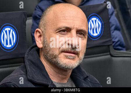 April 2024, Milano, null, Italien: Milano, Italien. April 2024. Sportdirektor Piero Ausilio von Inter war während des Spiels zwischen Inter und Torino in Giuseppe Meazza in Mailand zu sehen. (Foto: © Gonzales Photo/Gonzales Photo via ZUMA Press) Stockfoto