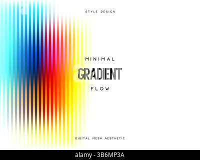 3D-Glasmorphismus-Glas mit irisierenden Farben auf weiß. Stock Vektor