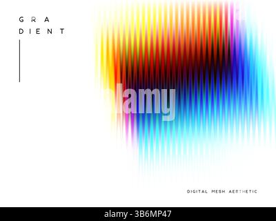 3D-Glasmorphismus-Glas mit irisierenden Farben auf weiß. Stock Vektor