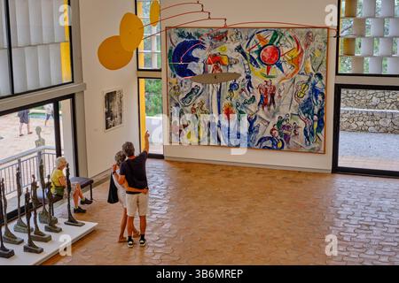 Frankreich, Alpes-Maritimes, Saint Paul de Vence, Maeght Foundation, La Vie, das größte Gemälde der Welt von Marc Chagall 1964 Stockfoto