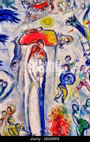 Frankreich, Alpes-Maritimes, Saint Paul de Vence, Maeght Foundation, La Vie, das größte Gemälde der Welt von Marc Chagall 1964 Stockfoto