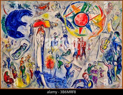 Frankreich, Alpes-Maritimes, Saint Paul de Vence, Maeght Foundation, La Vie, das größte Gemälde der Welt von Marc Chagall 1964 Stockfoto