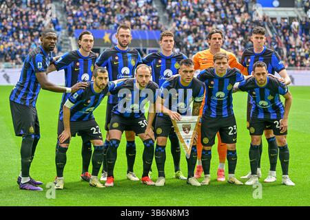 April 2024, Milano, null, Italien: Milano, Italien. April 2024. Das Startelf von Inter für das Spiel der Serie A zwischen Inter und Torino bei Giuseppe Meazza in Mailand. (Foto: © Gonzales Photo/Gonzales Photo via ZUMA Press) Stockfoto