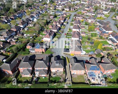 Luftaufnahme der Vorstadtwohnungen in England Stockfoto