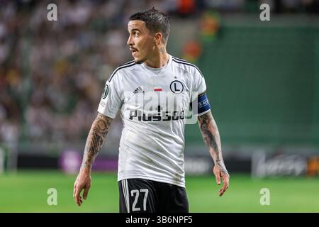 21. September 2023, Warschau, Polen: Josue Pesqueira aus Legia wurde beim Gruppenspiel der UEFA Europa Conference League zwischen Legia Warszawa und Aston Villa im Marschall Jozef Pilsudski Legia Warschau Municipal Stadium gesehen. Endstand; Legia Warszawa 3:2 Aston Villa. (Foto: © Mikolaj Barbanell/SOPA Images via ZUMA Press Wire) Stockfoto