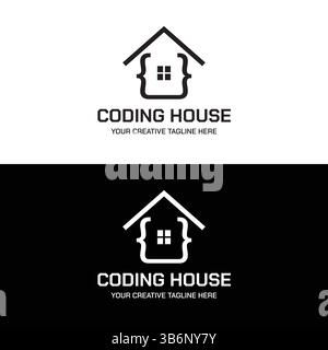 Coding House Logo Stock Vektor