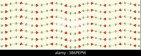 Roter Blumenrand Vektor mit zartem Weinstock-Design, nahtlosem Muster für Einladungen, Hochzeitskarten und dekorative Elemente im Vintage-Stil. Stock Vektor