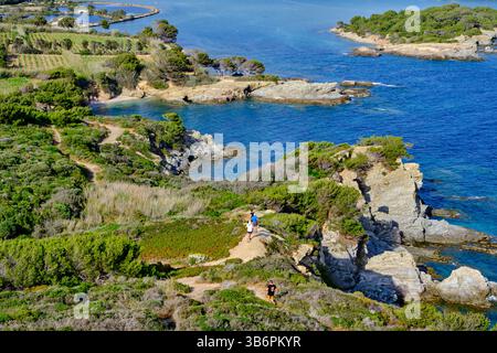 Frankreich, Var, Six-Fours-les-Plages, Embiez Archipel, La Tour Fondue Island Stockfoto