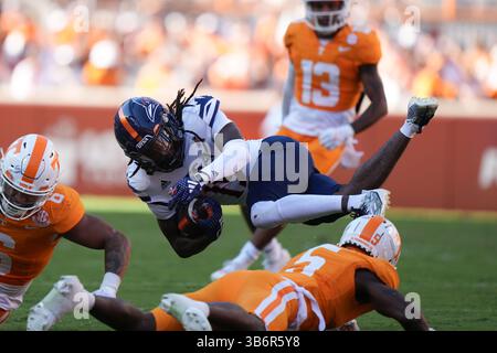 23. September 2023: Willie McCoy Nr. 19 der UTSA Roadrunners läuft den Ball nach einem Fang während des NCAA-Fußballspiels zwischen den University of Tennessee Volunteers und der University of Texas at San Antonio Roadrunners im Neyland Stadium in Knoxville, TN Tim Gangloff/CSM (Credit Image: © Tim Gangloff/CSM via ZUMA Press Wire) Stockfoto