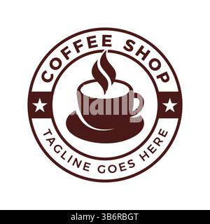 Modern Coffee Shop Logodesign – Vintage-Emblem für Cafés und Kaffeemarken. Vektor Stock Vektor