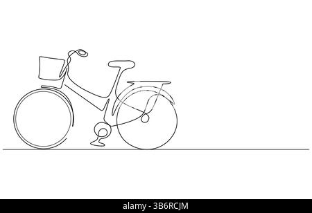 Fahrrad-Continuous-Line-Symbol, World Bicycle Day Concept durchgehende eine-Linien-Zeichnung Stock Vektor