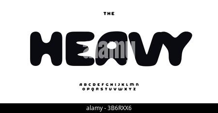 Abgerundetes Bubble-Alphabet, große, verspielte Buchstaben, auffällige Schriftart für fröhliche Markenidentität, lustige Überschrift, spielerische Typografie, Jugendliche Typografie Stock Vektor