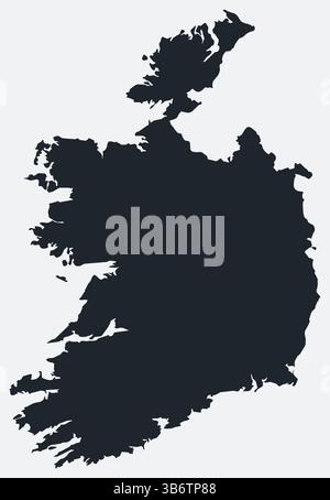 Irland Karte. Nur eine einfache Grenzkarte. Die Form des Landes. Flache leere Irland-Umrisse. Abbildung der Vektorbegrenzung. Stock Vektor