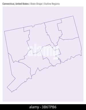 Connecticut, Usa. Einfache Vektordarstellung. Statusform. Stil für Modellbereiche. Grenze von Connecticut. Vektorabbildung. Stock Vektor