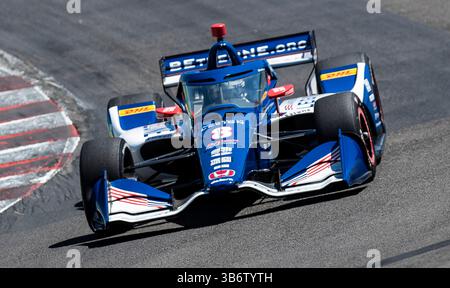 22. Juni 2024 Monterey, CA, USA Chip Ganassi Racing-Fahrer Linus Lundqvist aus Schweden (8)fährt während des Firestone Grand Prix von Monterey IndyCar Practice 2 auf dem WeatherTech Raceway Laguna Seca Monterey, CA Thurman James / CSM (Kreditbild: © Thurman James/CSM via ZUMA Press Wire) Stockfoto