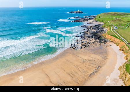 Godrevy Beach, Cornwall, England, Großbritannien, Europa Stockfoto