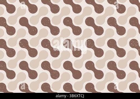 Brauner geometrischer Vintage nahtloser Muster Hintergrund.Vektor-Illustration Stock Vektor